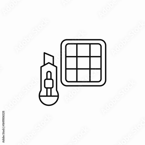 utility knife cutting icon sign vector