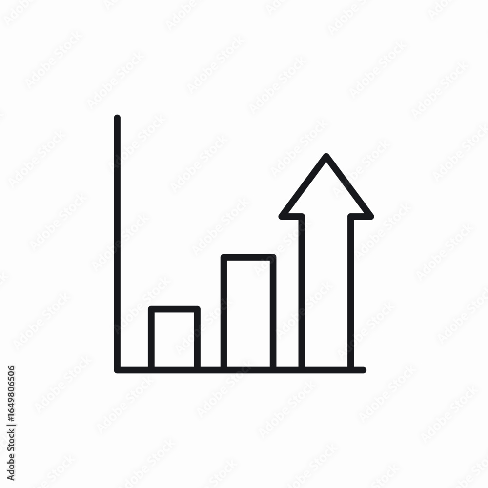 arrow bar graph icon sign vector arrow bar graph icon sign vector