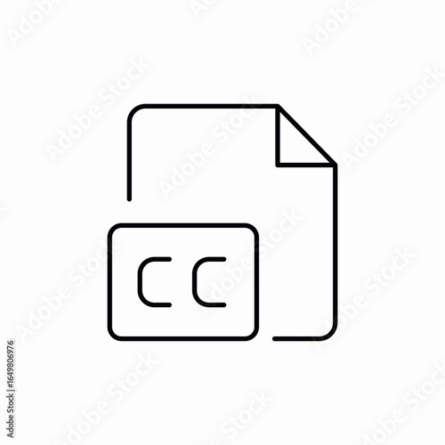 subtitles file icon sign vector