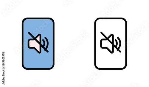 Mute Button Design Variants Depicting Sound Off with Speaker Icon and Canceling Line