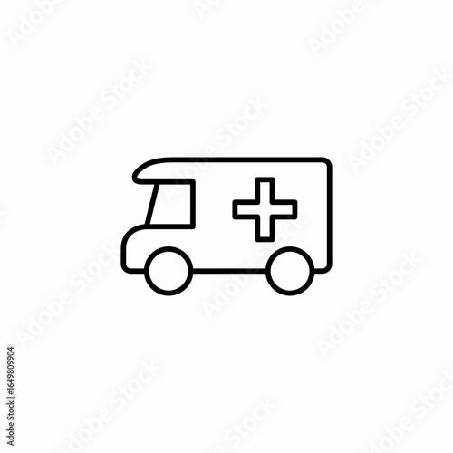 side view ambulance icon sign vector