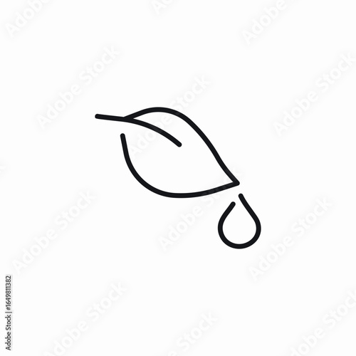 leaf water drop icon sign vector