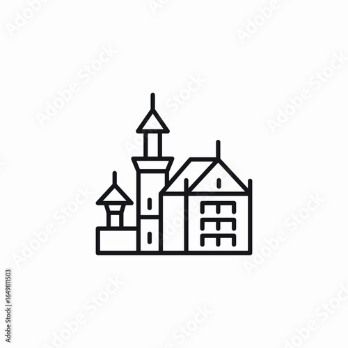 medieval building icon sign vector
