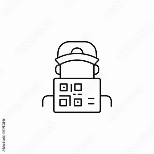 delivery person qr icon sign vector