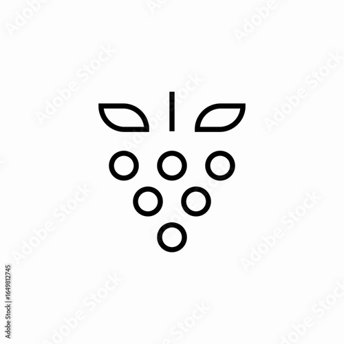 hanging grapes bunch icon sign vector
