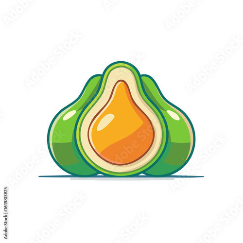 Fresh Green Avocado Illustration Graphic Vector Food Art Design