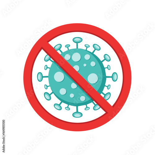 Stop Microbes Prohibited Germs Caution Sign Virus Symbol Prevention Healthcare Danger