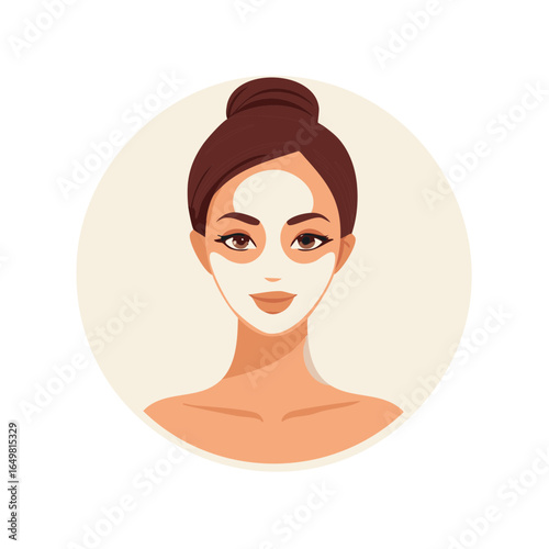 Young Woman Applying a Facial Mask for Skincare Beauty Treatment at Home
