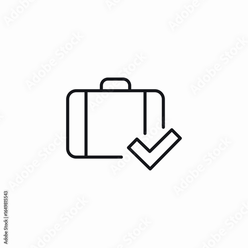 travel luggage completed icon sign vector