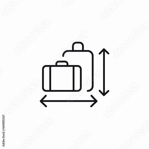travel luggage size icon sign vector