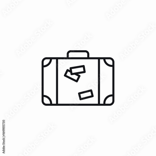 travel suitcase stamp icon sign vector