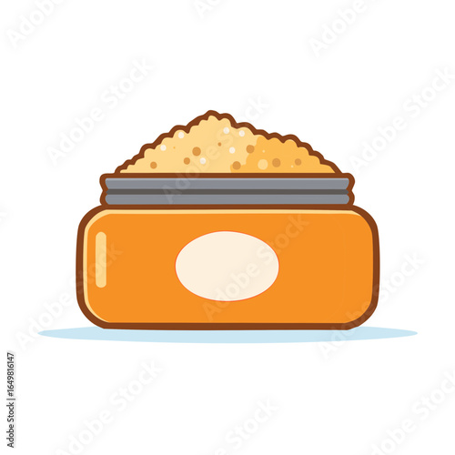 Container of Sugar, Sweetener, Crystals, Granules, Powdered Substance in Jar
