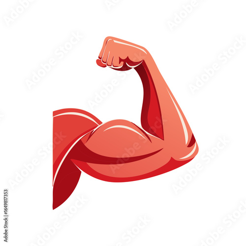 Stylized Muscular Arm Demonstrating Strength Health and Fitness Concept Showing Biceps in Graphic Form