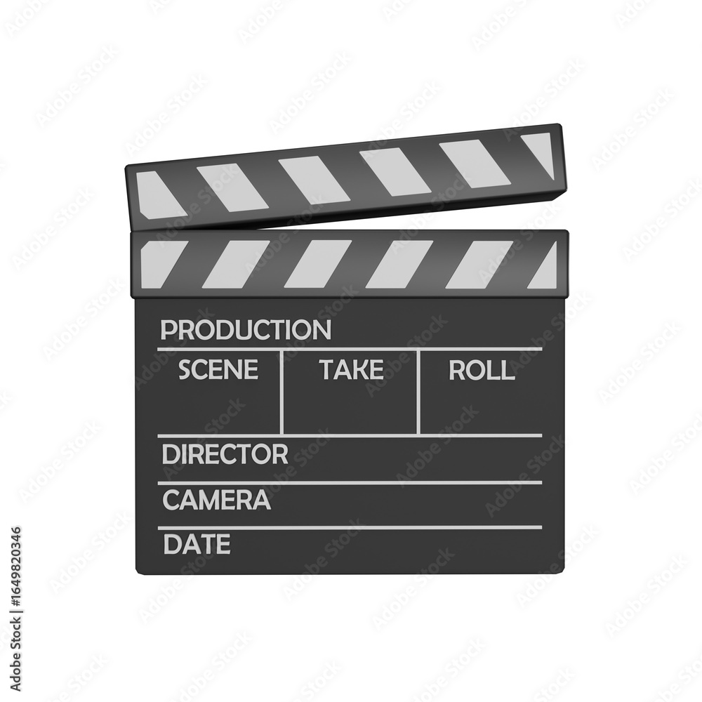 Fototapeta premium 3D clapperboard front view