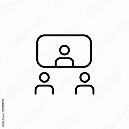 screen audience icon sign vector
