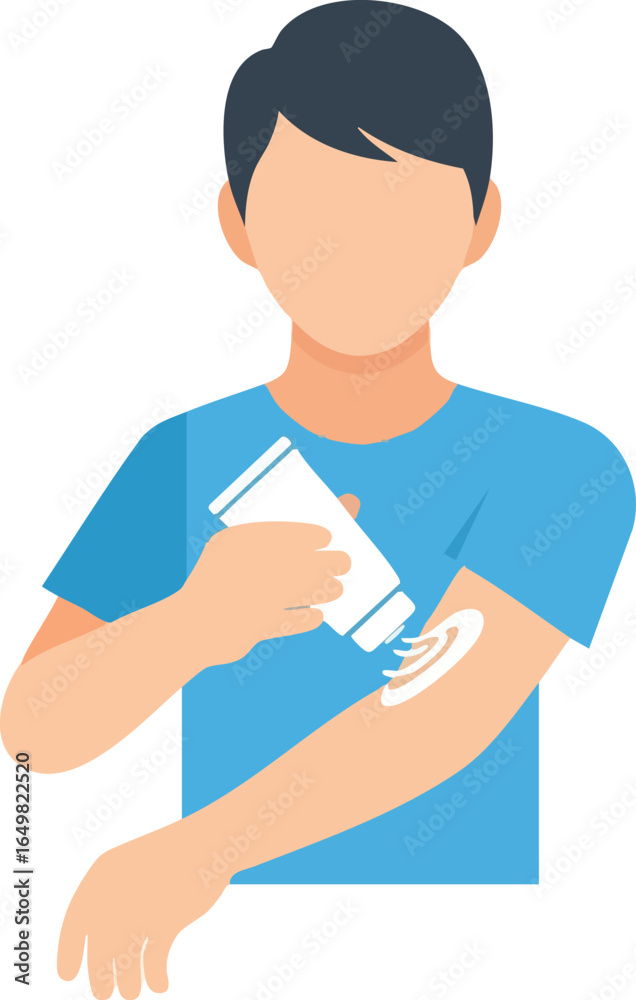 Applying Cream Skincare Routine for Healthy Skin and Treatment Illustration Applying Cream Skincare Routine for Healthy Skin and Treatment Illustration