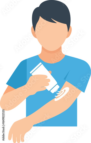Applying Cream Skincare Routine for Healthy Skin and Treatment Illustration
