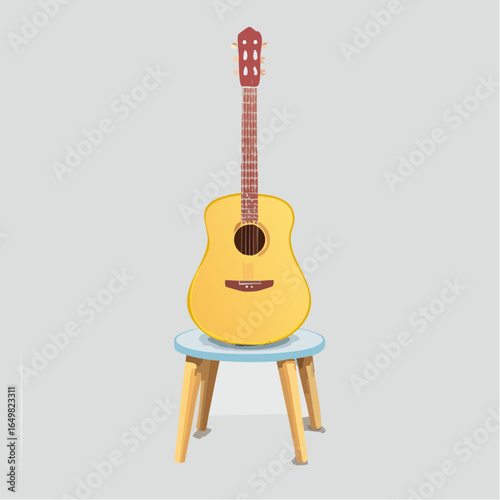 acoustic guitar isolated on white