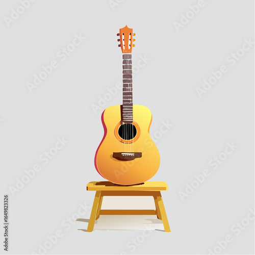 acoustic guitar isolated on white