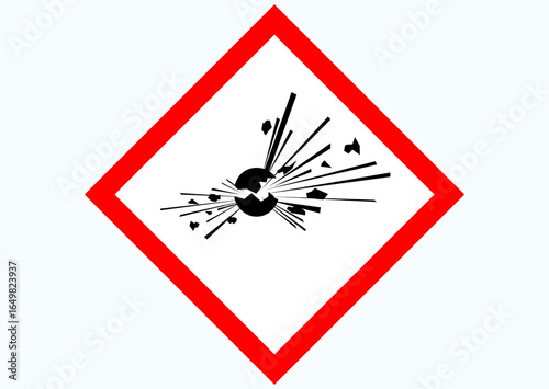 International pictogram for explosive substances. Explosive materials