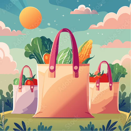 vector illustration of shopping bags