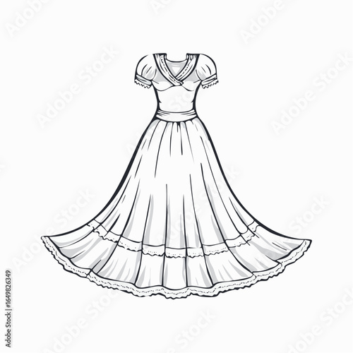 vector illustration of a wedding dress
