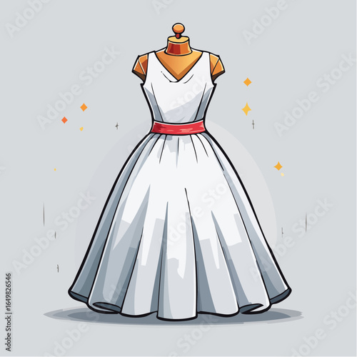 wedding dress vector illustration
