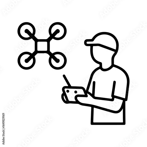 Line icon drone pilot vector on white background
Vector line icon on white background