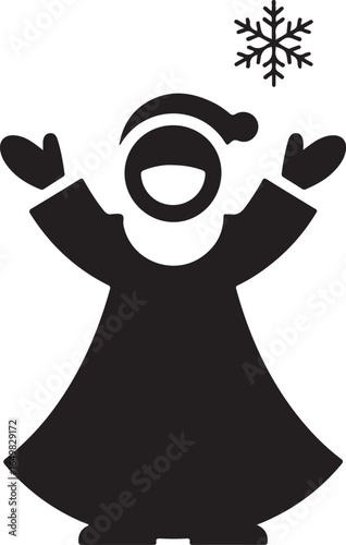 Carol singer silhouette vector illustration design