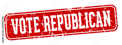 vote republican rectangular sign. vote republican stamp