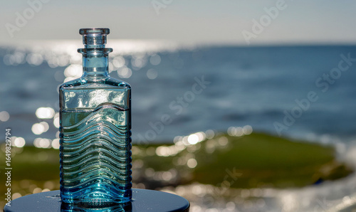 Glass bottle on the beach