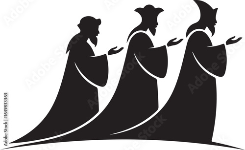 Three wise men silhouette vector illustration design