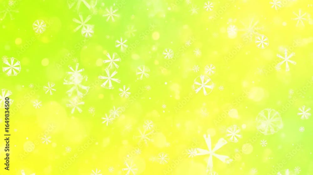 Abstract Winter Background with White Snowflakes on Gradient Yellow Green Backdrop Festive Holiday Design and Bright Sparkling Decoration Abstract Winter Background with White Snowflakes on Gradient Yellow Green Backdrop Festive Holiday Design and Bright Sparkling Decoration