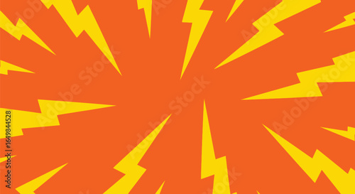 Explosive Lightning Burst Background with Bold Yellow Strikes