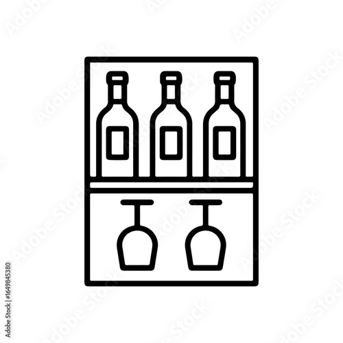 Line icon wine rack vector on white background
Vector line icon on white background