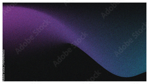 Gradient with Purple and Blue Hues on Dark Background, Grainy Texture, and Smooth Wave