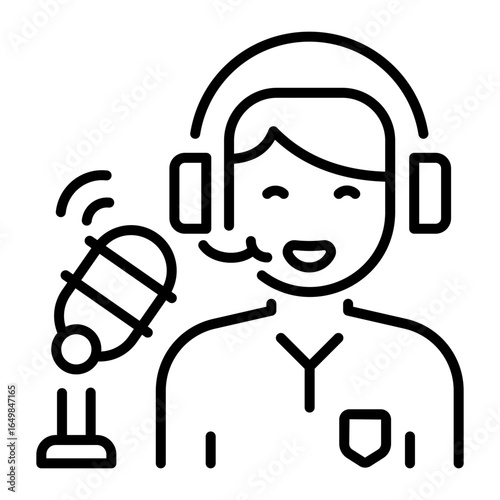 A linear style icon representing announcement