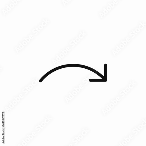 curved right icon sign vector