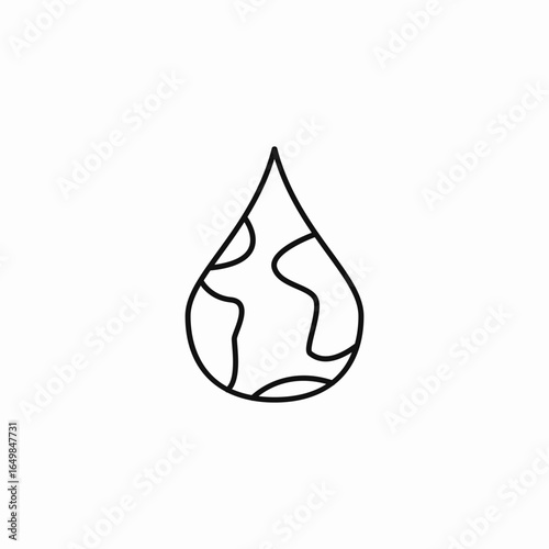 earth drop icon sign vector
