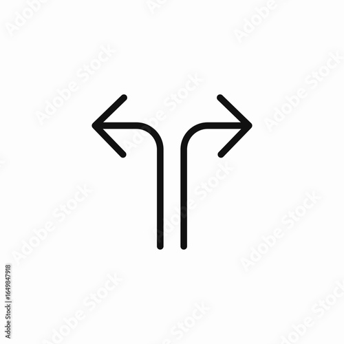 forked directions icon sign vector