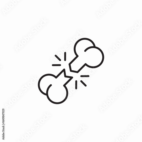 fractured bone icon sign vector