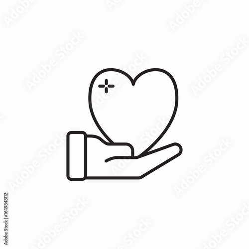 heart in hand icon sign vector