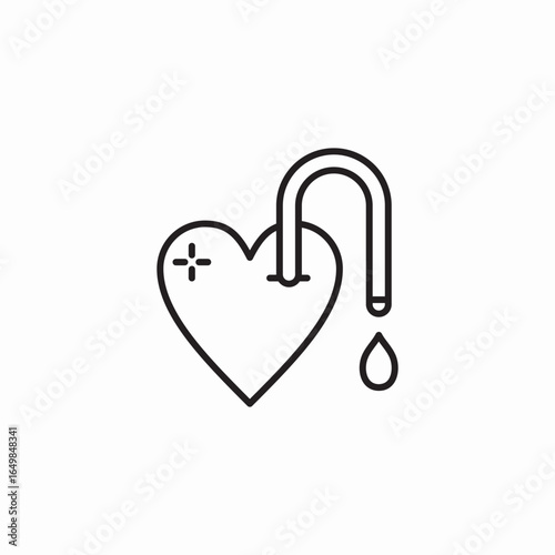 leaky heart icon sign vector