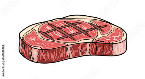 Juicy Grilled Ribeye Steak Isolated on Transparent Background Deliciously Cooked Meat Food