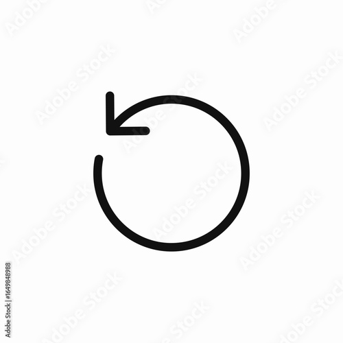 refresh left icon sign vector