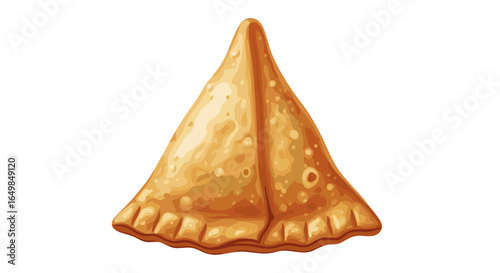Golden Samosa Delicious Indian Snack Appetizer Isolated on Transparent Background Ready to Eat