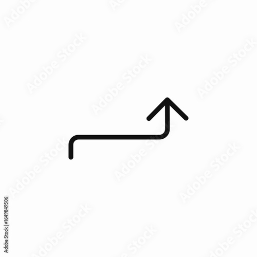 turn upward icon sign vector