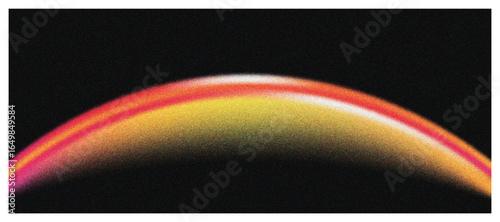 Luminous arc with vibrant colors on a dark backdrop, evoking a sense of cosmic energy and abstract beauty