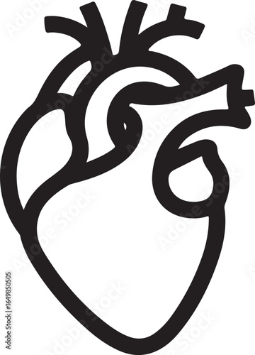 Anatomical Heart Minimalist Line Art