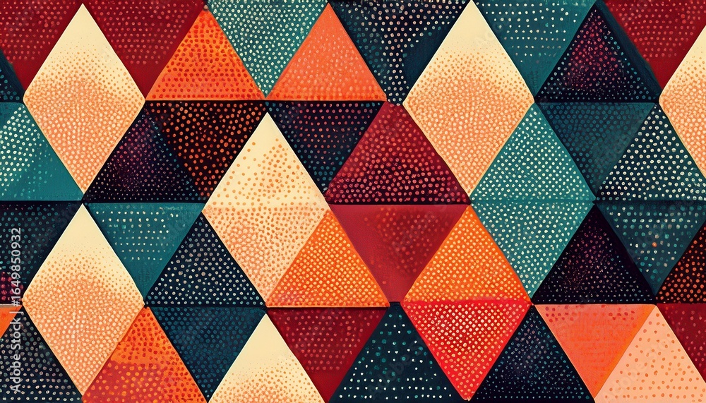 abstract seamless pattern with stipple halftone grain and geometric mosaic structure bold hexagon and triangle shapes with retro eccentric style abstraction sharp textured unique background abstract seamless pattern with stipple halftone grain and geometric mosaic structure bold hexagon and triangle shapes with retro eccentric style abstraction sharp textured unique background